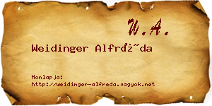 Weidinger Alfréda névjegykártya